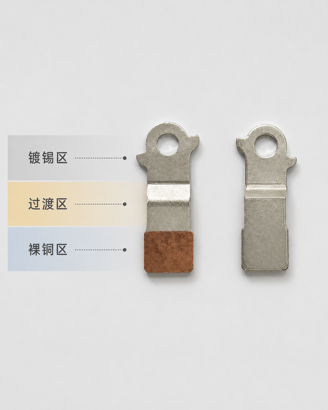 焊接端子单面局部镀锡件